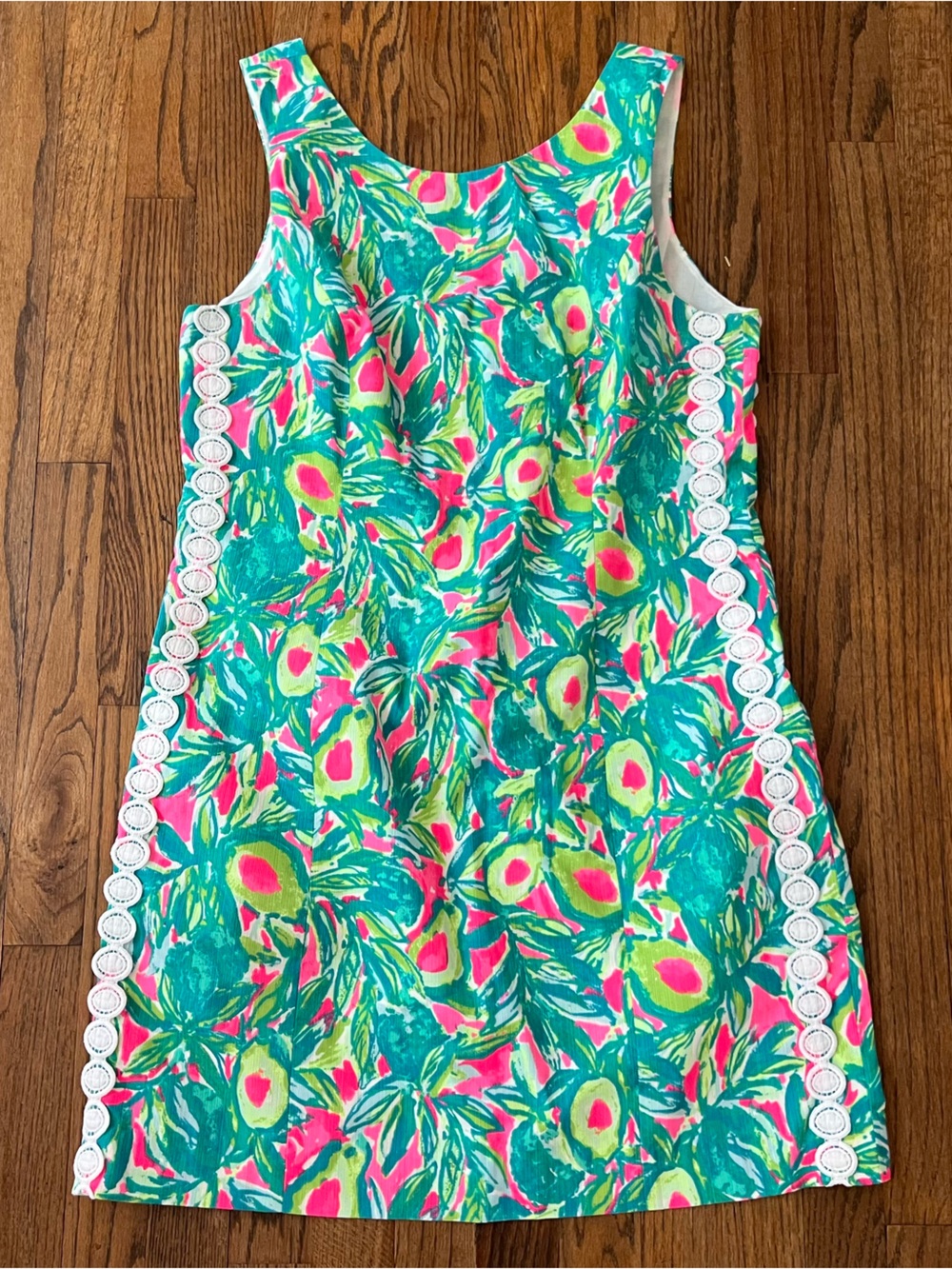 Lilly Pulitzer Guac and Roll shift dress size 14 large pink green preppy